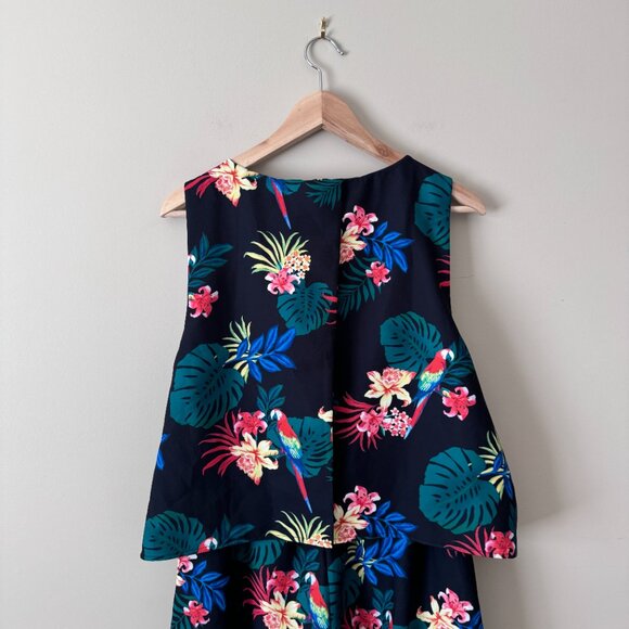 Simons | Contemporaine Sleeveless Tropical Floral Jumpsuit - Size 14 - Picture 5 of 16